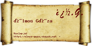 Álmos Géza névjegykártya